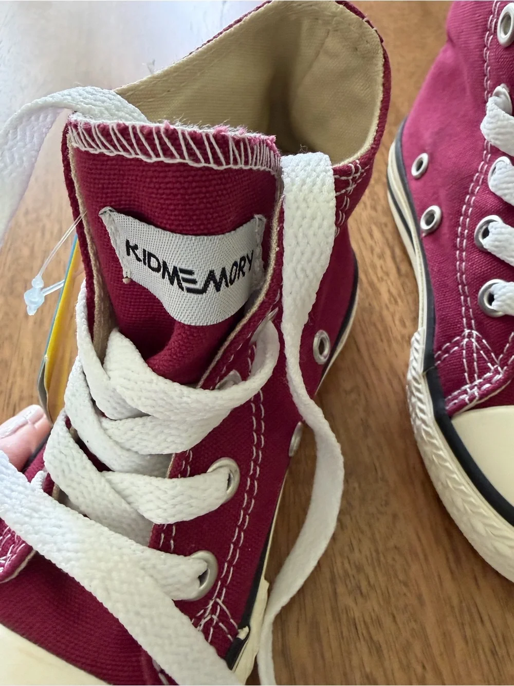 Kidmemory Kids' High-Top Canvas Sneakers in Burgundy 10 NWT
